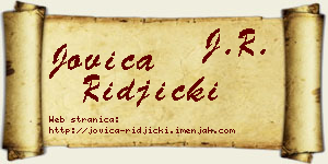 Jovica Riđički vizit kartica